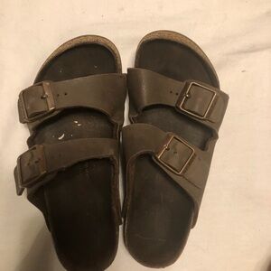 Birkenstock children Brown Double-Strap Sandals 
Flawed gem